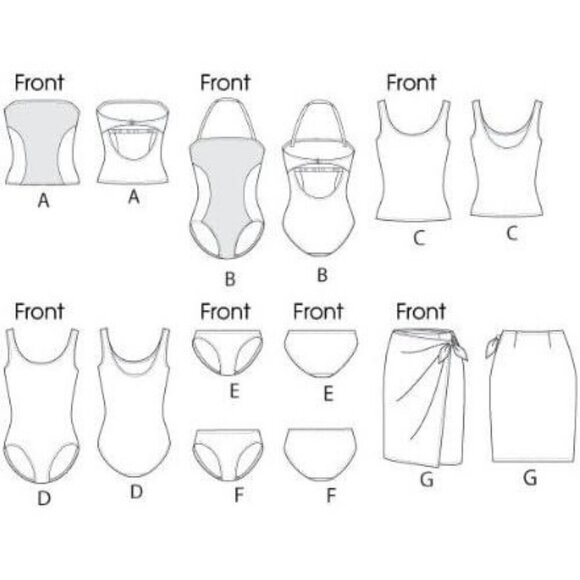 McCalls Sewing Pattern 6759 Swimwear Suits Once Piece Tankini Miss Sz 6-14 - Picture 3 of 3